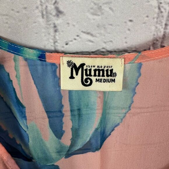 Show Me Your Mumu Hana Boo Tropical Twist Maxi Dress Coverup Kaftan Palm - Picture 4 of 9